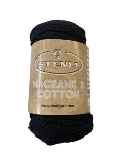 MACRAME 3 COTTON 80% ΒΑΜΒΑΚΙ ΜΑΥΡΟ (04)