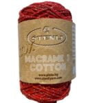 MACRAME COTTON LUX 75% COTTON ΚΟΚΚΙΝΟ ΜΕ ΑΣΗΜΙ (031)