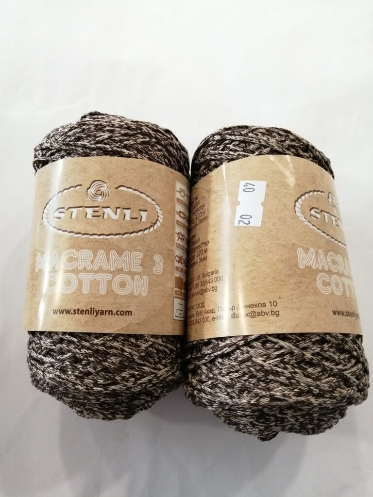 MACRAME 3 COTTON 80% ΒΑΜΒΑΚΙ ΜΠΕΖ-ΚΑΦΕ (46)