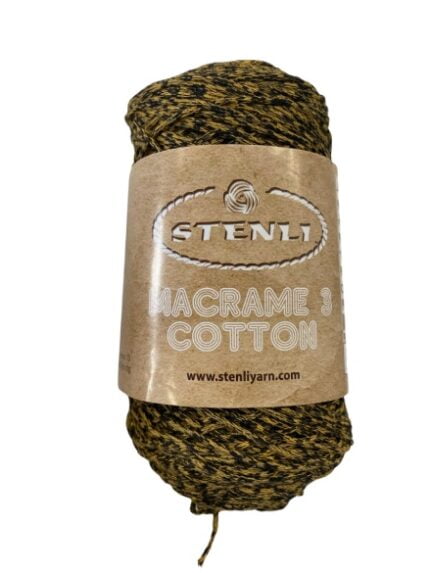 MACRAME 3 COTTON 80% ΒΑΜΒΑΚΙ ΜΑΥΡΟ ΜΕ ΜΟΥΣΤΑΡΔΙ (44)