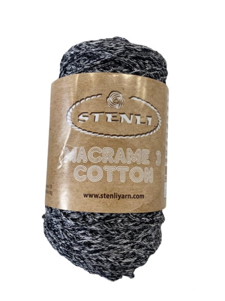 MACRAME 3 COTTON 80% ΒΑΜΒΑΚΙ ΜΑΥΡΟ-ΑΣΠΡΟ (42)