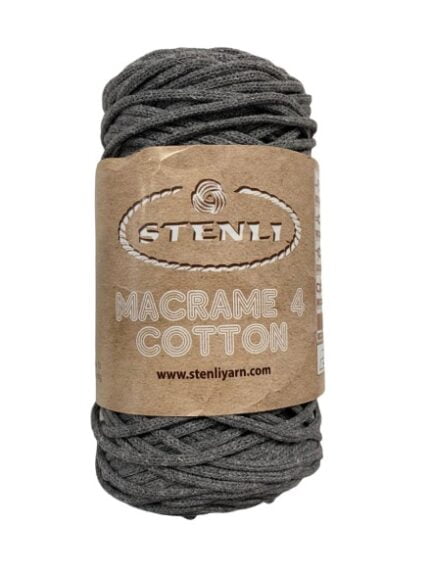 (39) MACRAME 4 COTTON 80% ΒΑΜΒΑΚΙ - ΓΚΡΙ ΣΚΟΥΡΟ