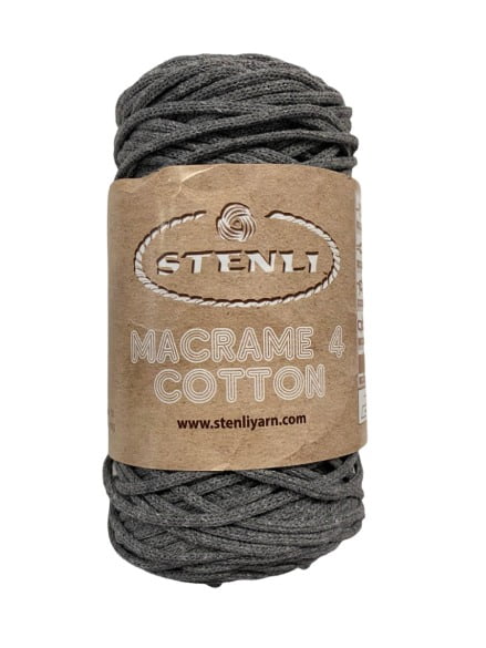 (39) MACRAME 4 COTTON 80% ΒΑΜΒΑΚΙ - ΓΚΡΙ ΣΚΟΥΡΟ