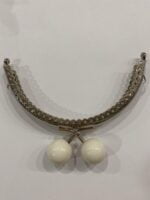 METALLIC PEARL CLASP 12CM WHITE SILVER