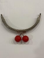 METAL PEARL CLASP 12CM RED SILVER