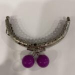 METAL PEARL CLASP PURPLE 8.5 CM