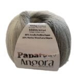 (01) ANGORA PAPATYA 80% ΑΚΡΙΛΙΚΟ, 20% ΜΑΛΛΙ - ΓΚΡΙ,ΛΕΥΚΟ
