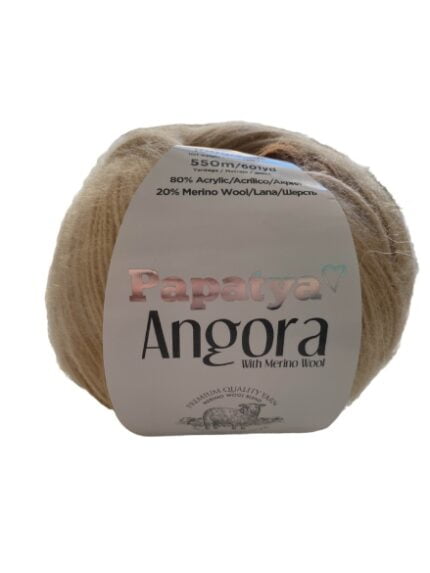 (02) ANGORA PAPATYA 80% ΑΚΡΙΛΙΚΟ, 20% ΜΑΛΛΙ - ΚΑΦΕ,ΜΠΕΖ