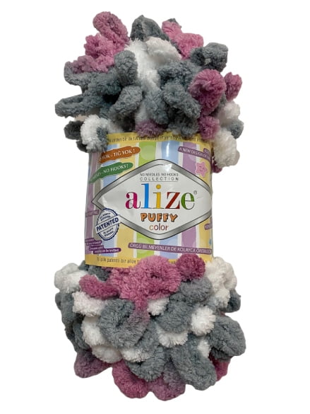 (6070) ALIZE PUFFY COLOR - ΓΚΡΙ,ΡΟΖ,ΛΕΥKO