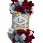 (6376) ALIZE PUFFY COLOR - ΓΚΡΙ,ΚΟΚΚΙΝΟ,ΛΕΥKO