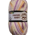 (661) FAVORY BABY 100% ΑΚΡΙΛΙΚΟ - ΛΙΛΑ,ΠΟΡΤΟΚΑΛΙ,ΑΣΠΡΟ
