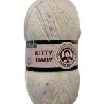 (370) KITTY BABY 100% ΑΚΡΙΛΙΚΟ - ΛΕΥΚΟ ΜΕ ΜΩΒ,ΠΟΡΤΟΚΑΛΙ,ΚΙΤΡΙΝΟ