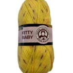 (380) KITTY BABY 100% ΑΚΡΙΛΙΚΟ - ΚΙΤΡΙΝΟ ΜΕ ΜΩΒ,ΠΟΡΤΟΚΑΛΙ