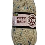 (374) KITTY BABY 100% ΑΚΡΙΛΙΚΟ - ΜΠΕΖ ΜΕ ΓΑΛΑΖΙΟ,ΚΑΦΕ,ΜΠΛΕ