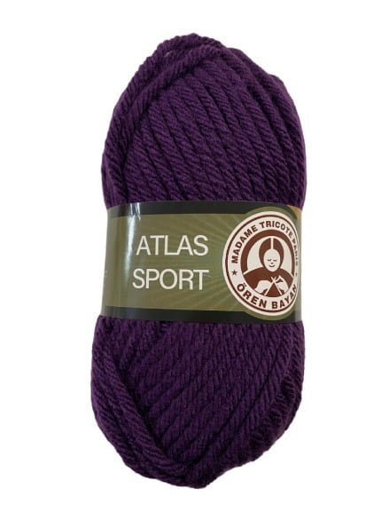 (060) ATLAS SPORT - 100% ΑΚΡΙΛΙΚΟ - ΜΩΒ ΣΚΟΥΡΟ